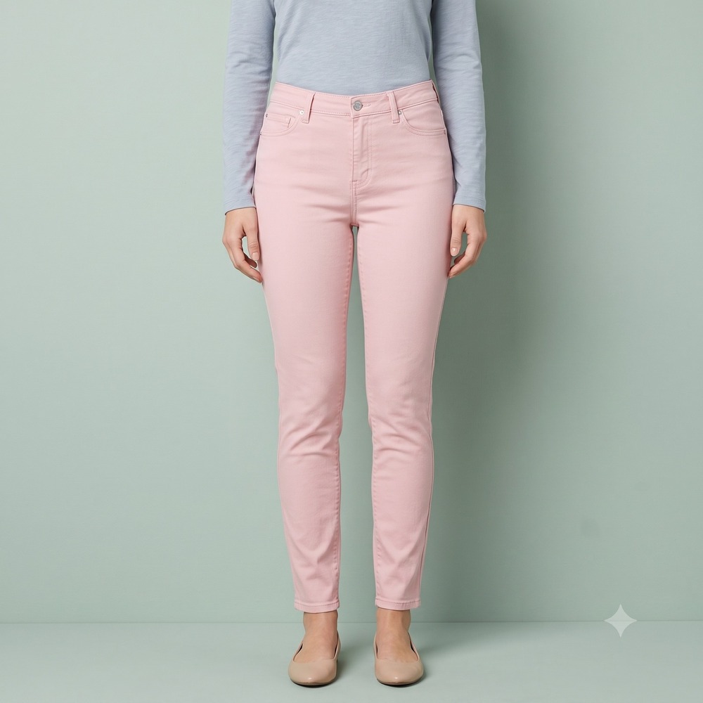Buffalo David Bitton Havana High-Rise Ankle Pant Women 6/28 Light Pink EUC